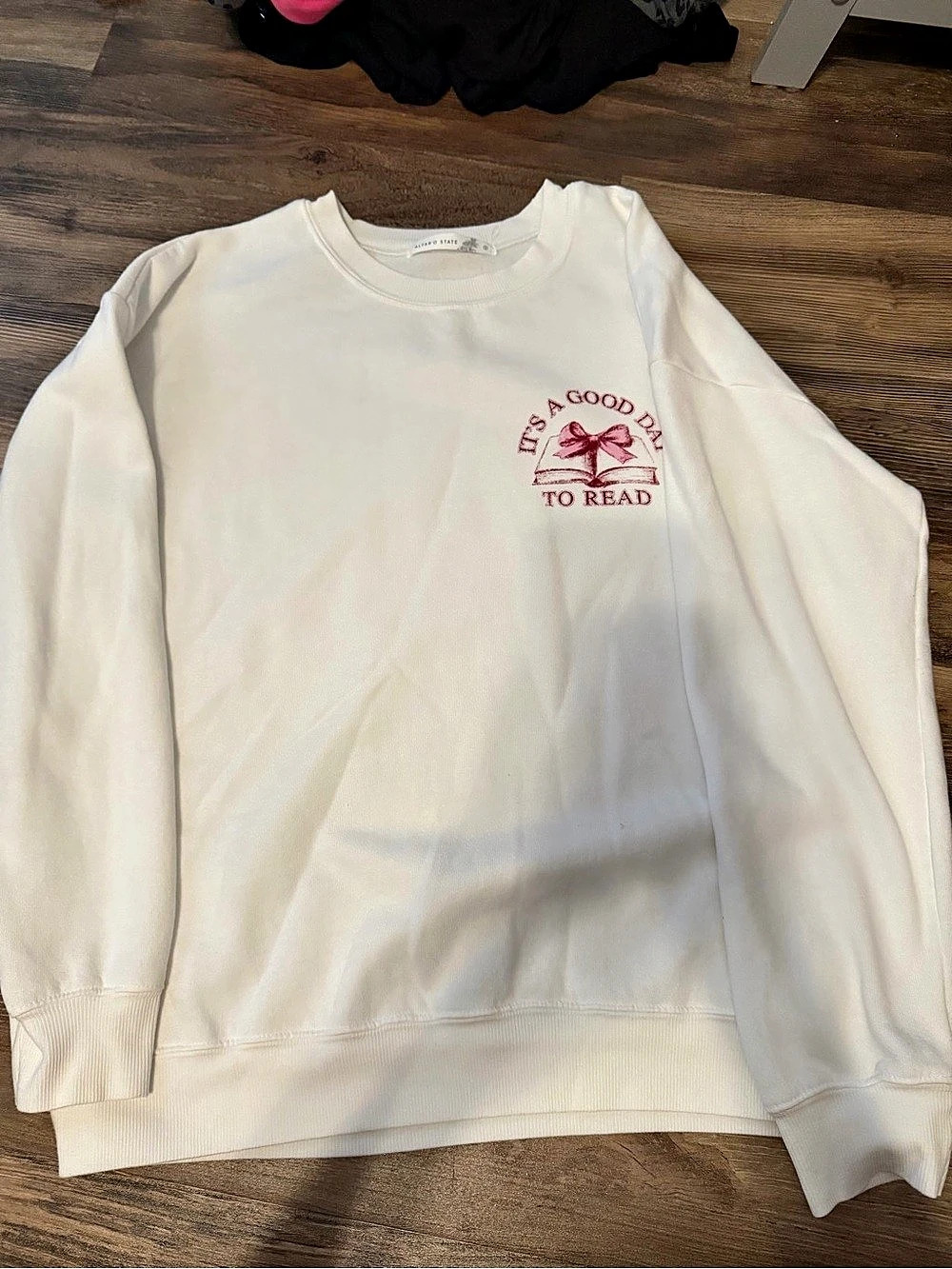 Altar'd State A Good Day To Read Book Sweatshirt in Cream
